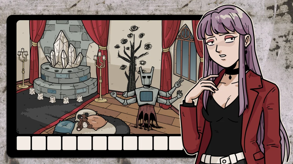 Illustrated mansion scene from Hidden Memories